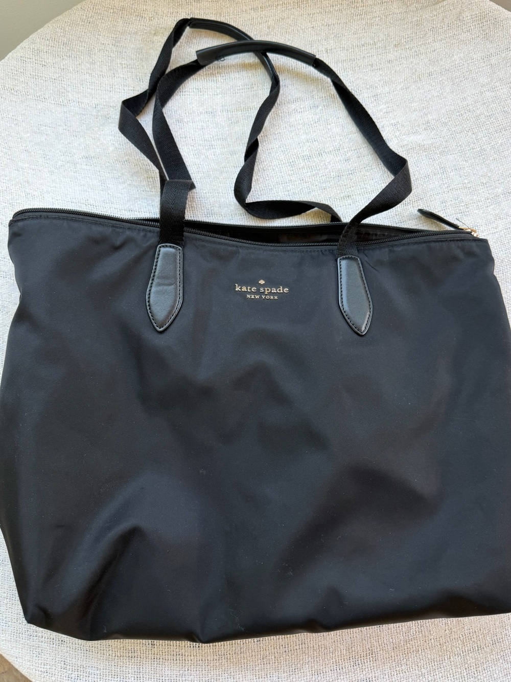 Kate Spade Black Nylon Shoulder Bag with Detachable Pouch